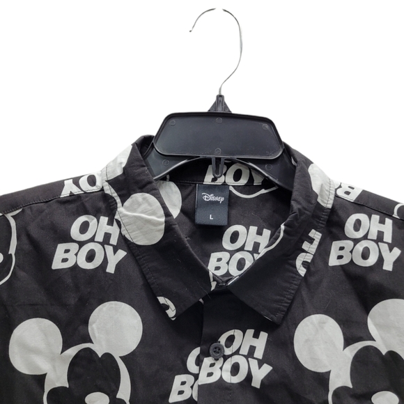 NEFF DISNEY COLLECTION MICKEY MOUSE BUTTON FRONT BLACK MEN SHIRT SIZE L NWT - Picture 3 of 8